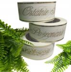  Temetési Kendő Szalag Utolsó Szalag Arany csík 5cm 50y Fehér-arany (Szarfa)