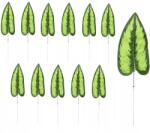 MartineX 12x Műlevél Ág Zöld Dekorációs Nádkötél 51cm Levél (liść)