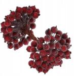 EdiBazzar Mű Jegenyebogyó Díszág Karácsonyi Bordó Fagyos 100 db Dekorációhoz (Sztuczna Ozdobna Jarzębina Świąteczna Stroik)