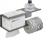  WC-papír tartó rozsdamentes acél polccal Szürke#000670 (X001ZS8VRD)