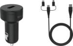 Qilive 600161221 autós töltő 10 W 3in1 kábellel fekete
