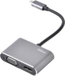 Qilive 600128052 4 az 1-ben USB-C elosztó HDMI/VGA/USB-C