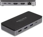 Delock USB Type-C dokkolóállomás 4K - hoz kettős HDMI MST / USB / Gibabit LAN / PD 3.0 85 W (88271) (88271) - firstshop