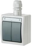 ELEKTRO-PLAST Elektroplast Aquant dupla beltéri / kültéri kapcsoló, vakolat felett, 10AX / 250V, IP65, szürke (1202-65)