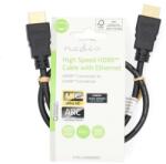 Nedis cvgl34060bk05 ultra hd hdmi kábel, hdmi dugó - dugó, 4k@60hz, arc, 18 gbps, aranyozott csatlakozók, hossz 0, 5m CVGL34060BK05 (CVGL34060BK05)