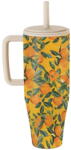 BURGA Cana Termos Orange Lemonade 1.2 L cu capac anti scurgeri si pai reutilizabil, inox (BCTORLIXCRP) - vexio