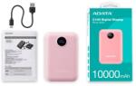ADATA power bank 10000mah c100 rózsaszín, digitális kijelző PC10022-12PK (PC10022-12PK) - pepita