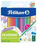 Herlitz Pelikan: Silverino creioane colorate triunghiulare - 24 buc (00700665)