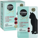 Cosma 24x40g Cosma Soup nedves macskatáp- Csirkefilé, csirkemáj & brokkoli