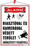  Információs tábla, 35x25 cm, Riasztóval és kamerával védett terület