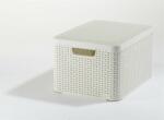 Keter Rattan hatású kosár tetővel, 30l, törtfehér, CURVER Style L