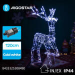 SantaClaus LED-es világító rénszarvas dekoráció, hideg fehér MAX. 3.6W IP44 120cm magas