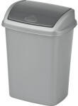 Keter Szemeteskuka, Curver Dominik, 10 l, ezüst/grafit, kézi nyitású, forgatható fedél, műanyag, zárt kivitel (TC2211255)
