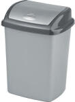 Keter Szemeteskuka, Curver Dominik, 25 l, ezüst/grafit, kézi nyitású, forgatható fedél, műanyag, zárt kivitel (TC2211256)