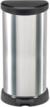 Keter Szemeteskuka, Curver Deco Bin, 40 l, ezüst/fekete, pedálos, ujjlenyomatmentes, műanyag, fémhatású (TC2211420)
