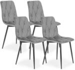 Homelux 4 db-os steppelt bársony étkezőszék szürke (MC47-1_GRAY) - stuxi