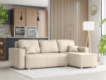  Canapea colt extensibila SMART COSARO crem, cu colt bilateral + 2 perne CADOU