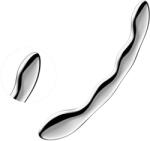 Satisfyer Cosmic Crest 2 - dildo metalic ondulat - oțel inoxidabil argintiu
