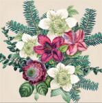 AMBIENTE Szalvéta 1db 33x33cm Azalea and hellebous cream, Krém virágcsokor