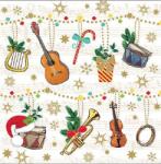 AMBIENTE Szalvéta 33x33cm 20db/csomag Christmas instruments, Karácsonyi hangszerek