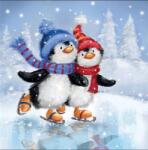  Szalvéta 33x33cm 20db/csomag Skating Penguins, Korcsolyázó pingvinek