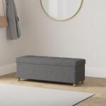 SONGMICS Tárolós Ülőpad Palaszürke Len Hatású Kárpittal (EUZ-LSF018G11) - platinashop