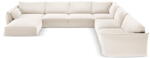 Mazzini Sofa Бежов кадифен ъглов диван (десен ъгъл/U форма) Vanda - Mazzini Sofas (MAZ_UR_51_F1_VANDA1)