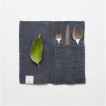 Linen Tales Ленен джоб за кухненски прибори 2 бр. 23x23 cm Dark Grey - Linen Tales (LT-CPS-23x23-DG)