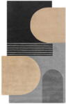 Flair Rugs Черно-сив ръчно изработен вълнен килим 120x180 cm Lozenge Monochrome - Flair Rugs (503119377569)