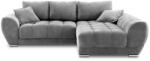 Windsor & Co Сив ъглов разтегателен диван с кадифена покривка, десен ъгъл Nuage - Windsor & Co Sofas (WIN_RCF_46_F1_NUAGE2)