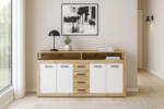  XXL/LUNA Komód Artisan Tölgy/Fehér Színben (wipPULUKO44DABB0C3030)