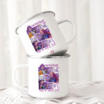 Deconline Crafts Egyedi Kpop Démonvadászok stílusú "Lila" fém retro bögre, személyre szabható 360ml (DO59424-ALU-MUG)