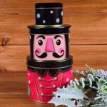  Diótörő alakú fém díszdoboz, 3 részes