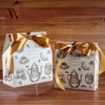  Tetőformájú teás díszdoboz - Zöld