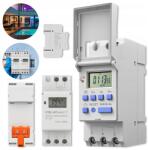 Qoltec Időprogramozó Időzítő Qoltec Din 7 nap 16 program LCD akkumulátor Din (50983)