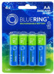 BLUERING Elem tölthető akku AA ceruza HR6 2600mah 4 db/csomag, Bluering® - vegyesbolt