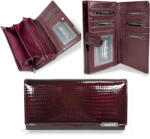 Jennifer Jones Női Bőr Pénztárca 5199-2 Bordó Lakk - Nagy Méret - Extra Kártyatartóval (01615173)