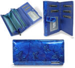 Jennifer Jones Női Bőr Pénztárca 5199-14 Kék Pillangós - Nagy Méret - Extra Kártyatartóval (90249846)