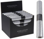  Glitteres organza dekor szövet, fehér ezüsttel, 28x250cm