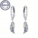  925-ös tisztaságú ezüst fülbevalók, függő toll