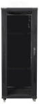 Lanberg FF01-6632-12B 19" 32U SZÉL: 600mm MÉLY: 600mm MAG: 1603mm lapraszerelt üvegajtós fekete rack szekrény - 3bnetwork