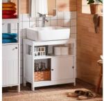 Sobuy tolóajtós fürdőszobabútor mosdó alá - fehér