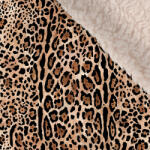 Takoy Téli softshell ekrü báránybundával leopárd - az anyag hosszában nyomtatott minta