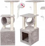  Radocat szürke macska kaparófa, 93cm, 4 platform, tubussal, játékkal (Radocat-02)