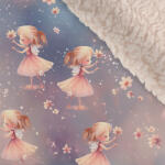 Takoy Téli softshell ekrü báránybundával sétáló tündér - az anyag hosszában nyomtatott minta