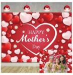  Fotós háttér Anyák napja 210x150 Cm Piros Vinil Szívek (Mama)