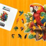  Trópusi arapapagáj fa puzzle M Prémium fa doboz