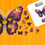  Színpompás pillangó fa puzzle M Prémium fa doboz