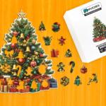  Díszes karácsonyfa fa puzzle M Prémium fa doboz