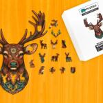  Tekintélyes szarvas fa puzzle L Papír doboz